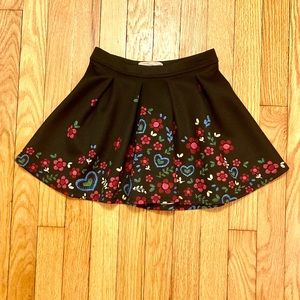 Abercrombie Kids Skater Skirt Black Floral 7/8